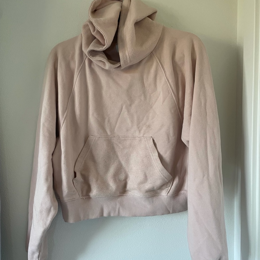 Aerie Light Pink Crop Hoodie